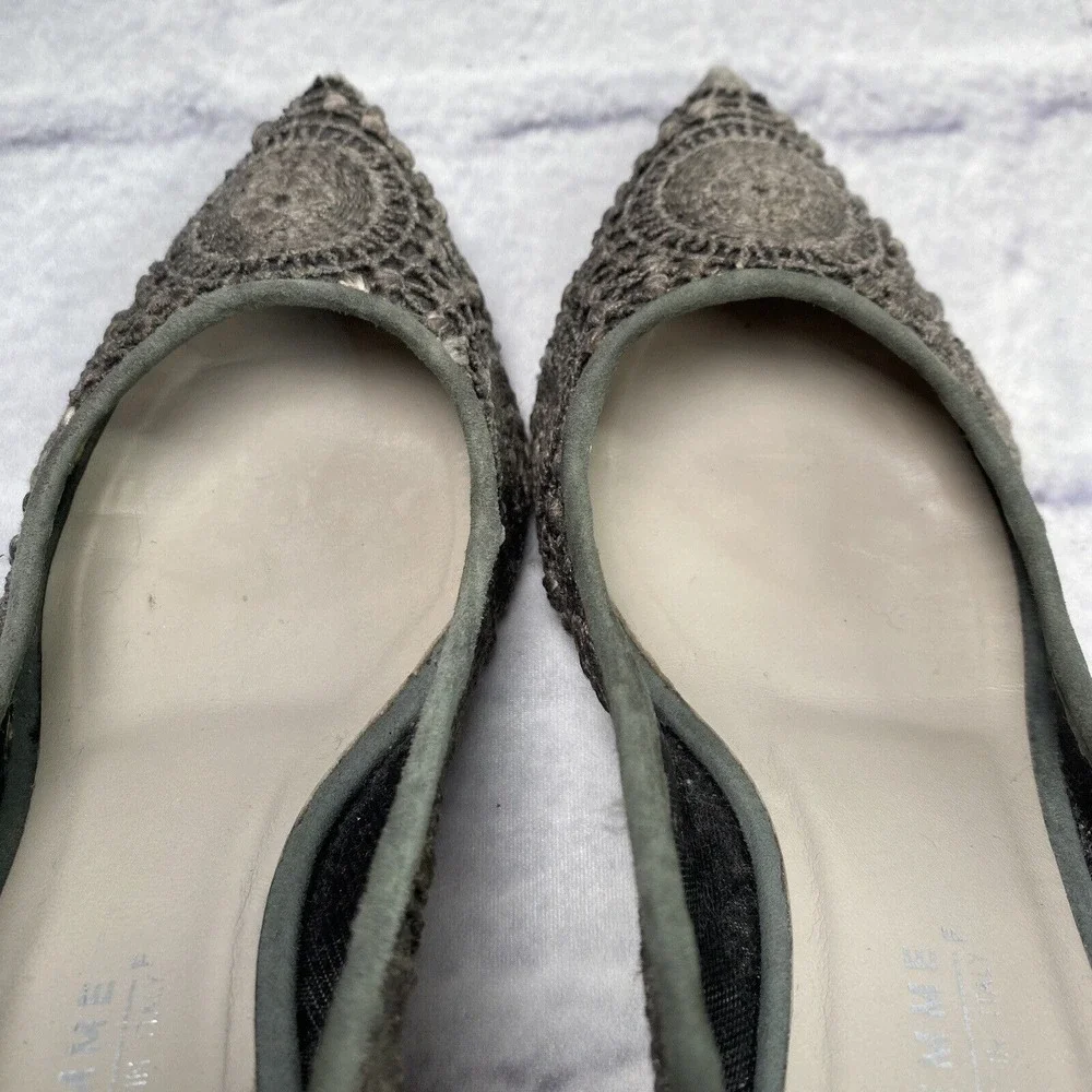 Latitude Femme Italy Pumps Women Size 40 US 9 Gray Suede Crochet Mesh 3